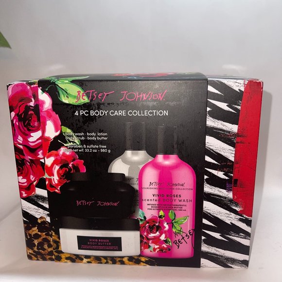 BETSEY JOHNSON 4 PC BODY CARE COLLECTION GIFT BOXNEW IN BOX